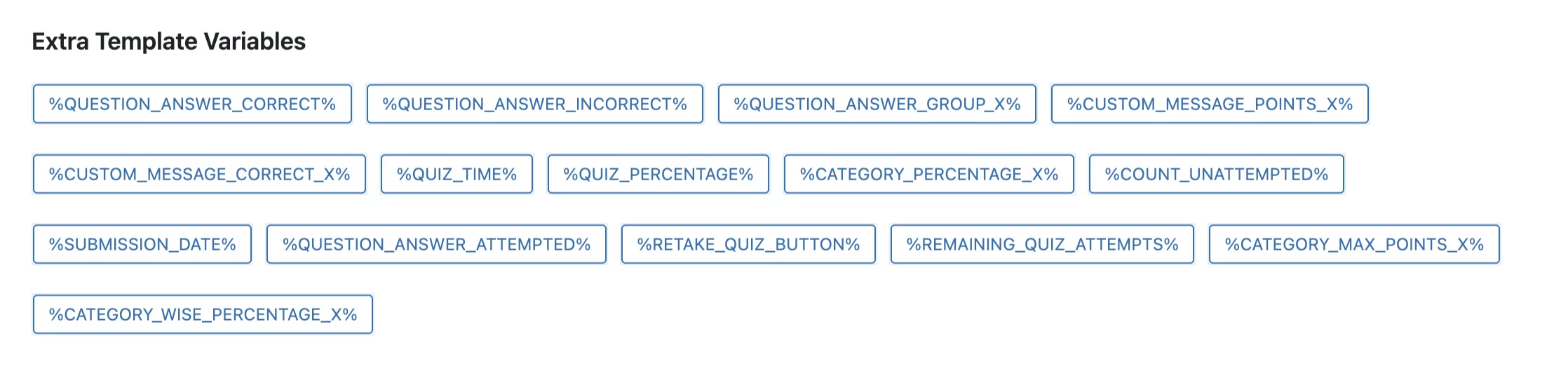 QSM-Extra Template Variables